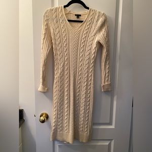 Ann Taylor Cable Knit Sweater Dress with Alpaca Wool XS Petite